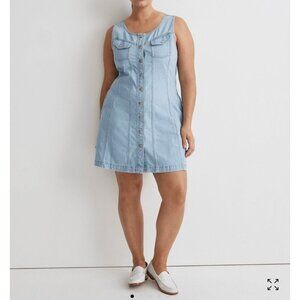 Madewell sz 12 women Denim Sleeveless Seamed Mini Dress